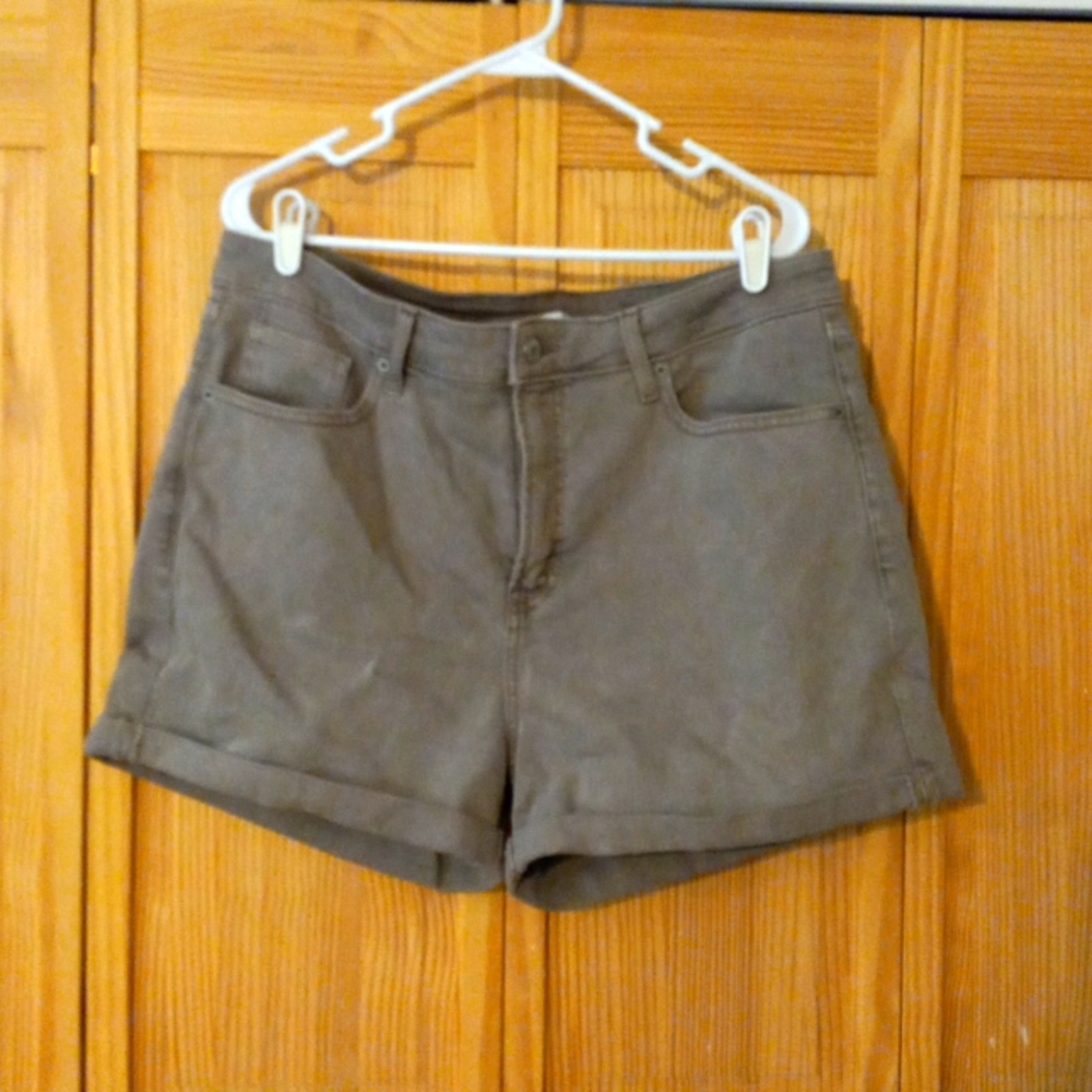 Woman's Brown Denim Shorts Sz 16